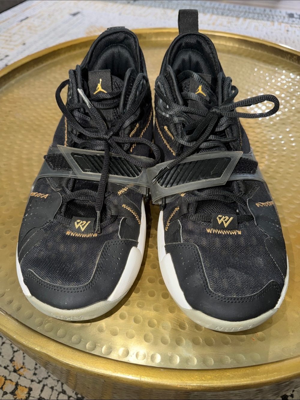 Nike Air Jordan Why Not 3.0 Black and Gold Low-Top Athletic Sneakers